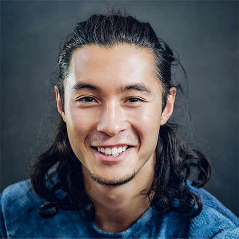 Portrait of a college student with long hair